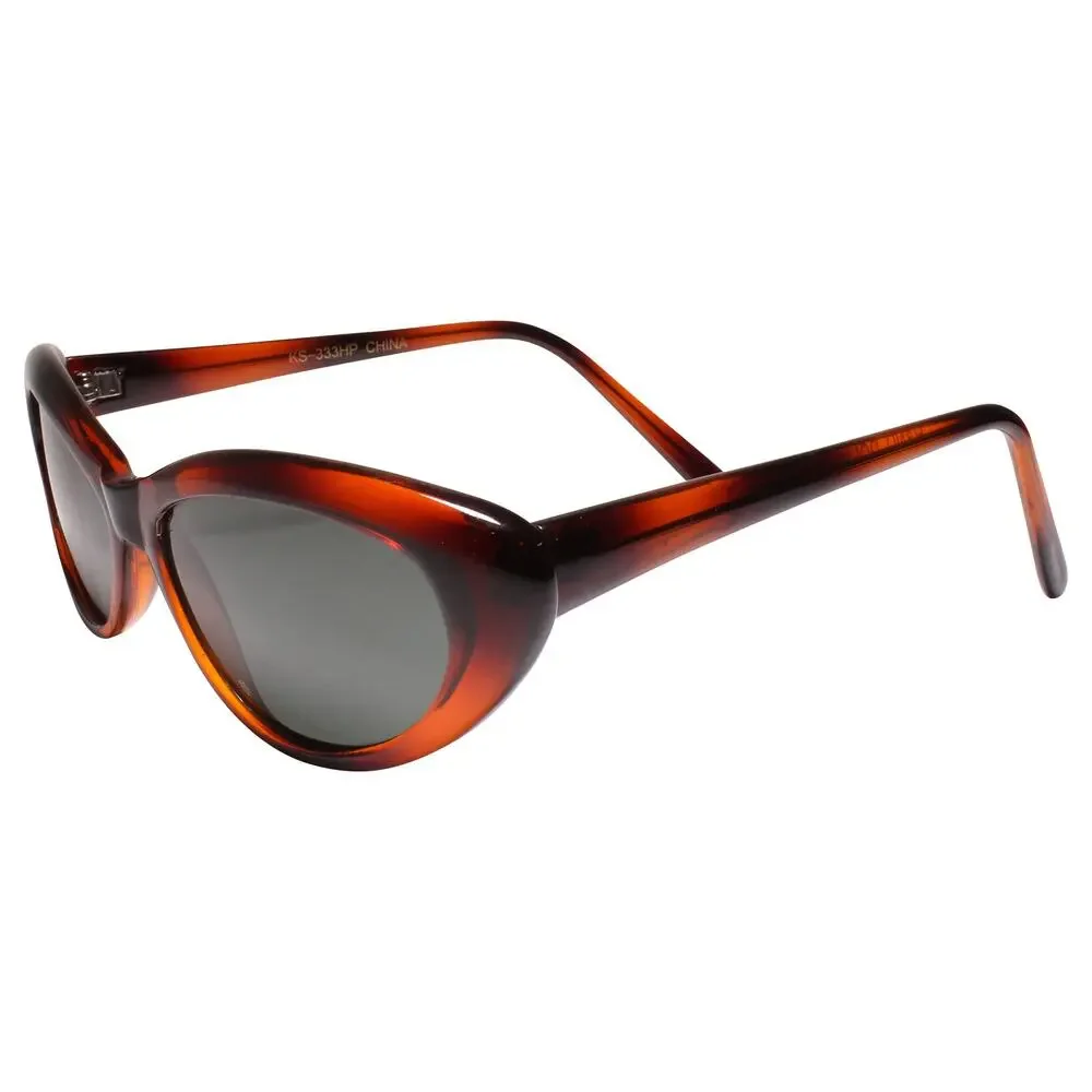 Deadstock Genuine Vintage Brown Womens Small Cat Eye Sunglasses